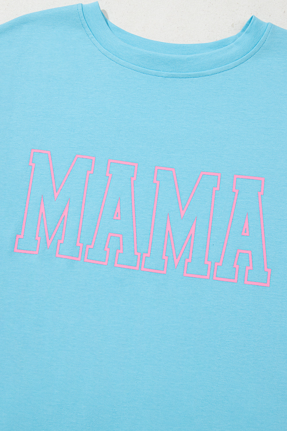 Bright Pink MAMA Letter Graphic Neon T Shirt