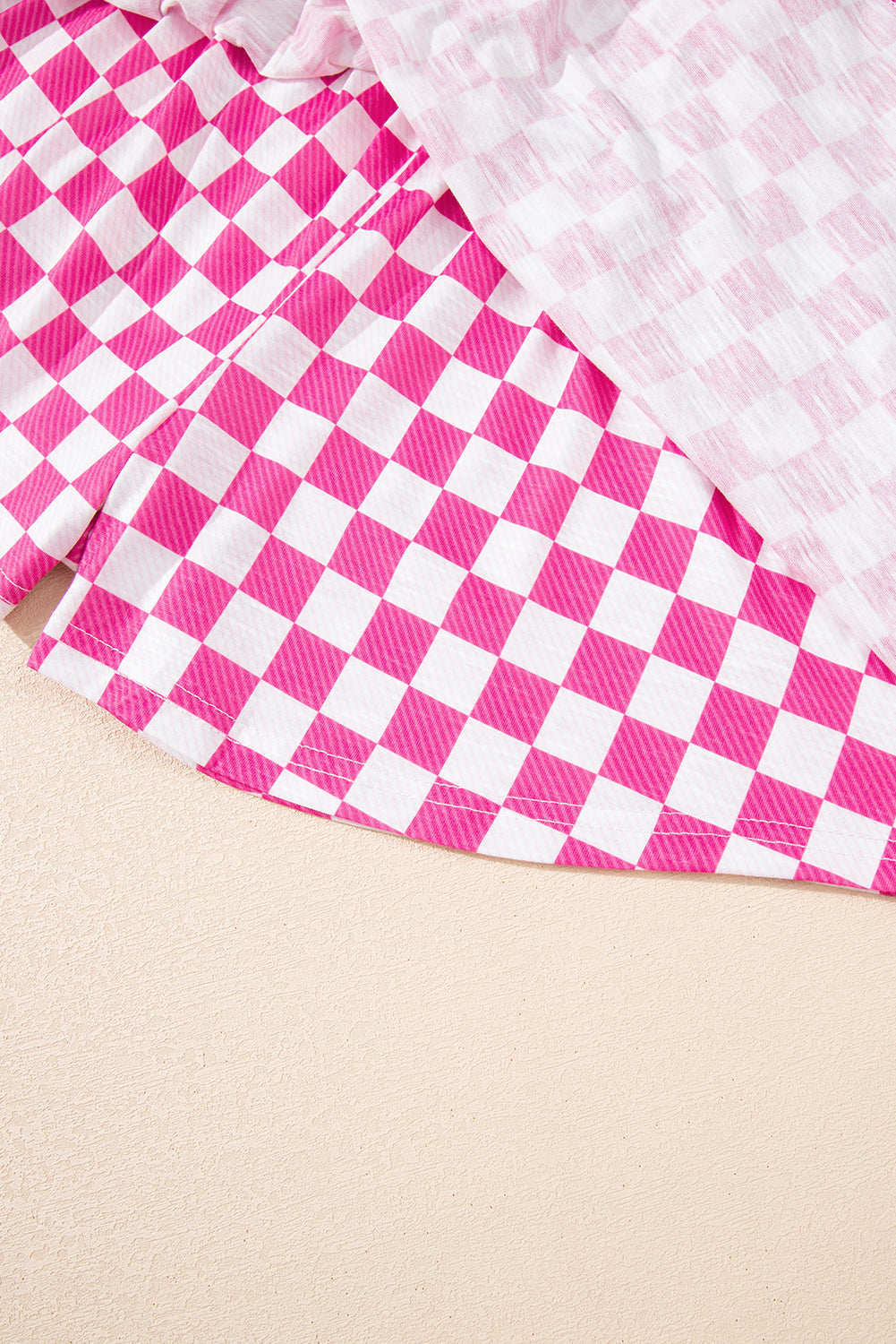 Black Checkerboard T Shirt and High Waist Skorts 2 Piece Outfit