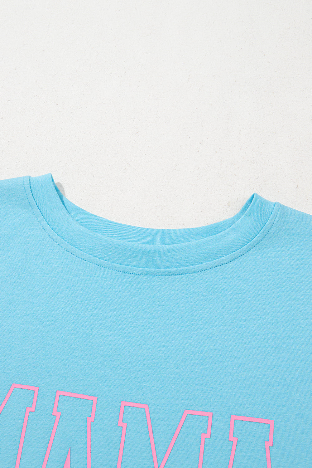 Bright Pink MAMA Letter Graphic Neon T Shirt