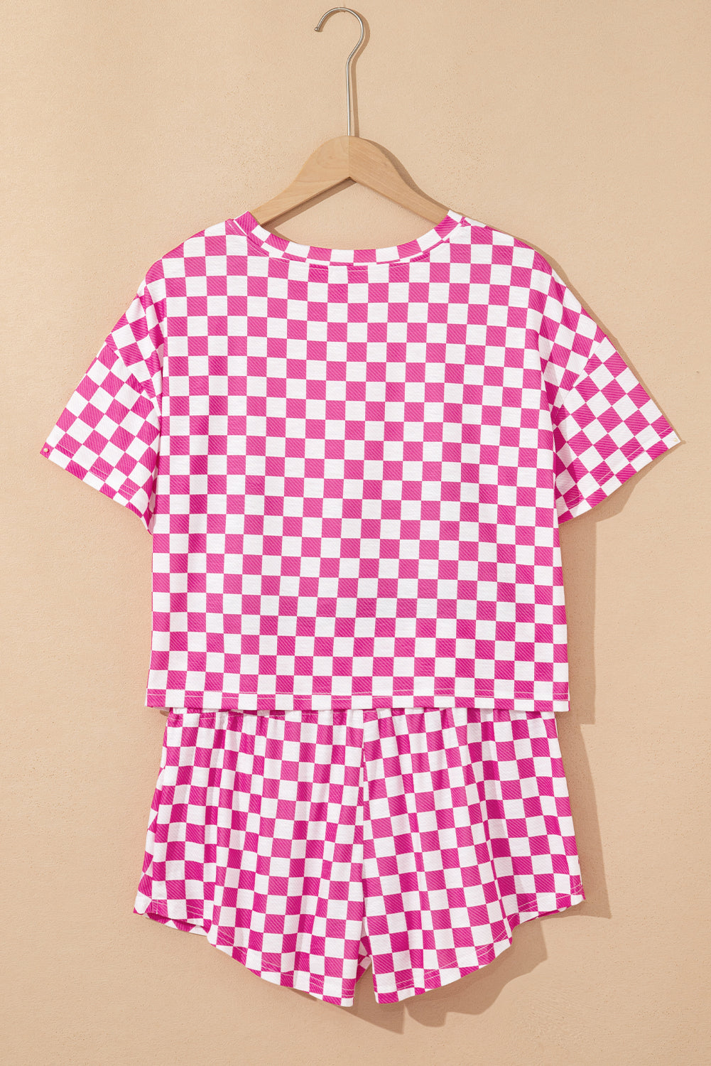 Black Checkerboard T Shirt and High Waist Skorts 2 Piece Outfit
