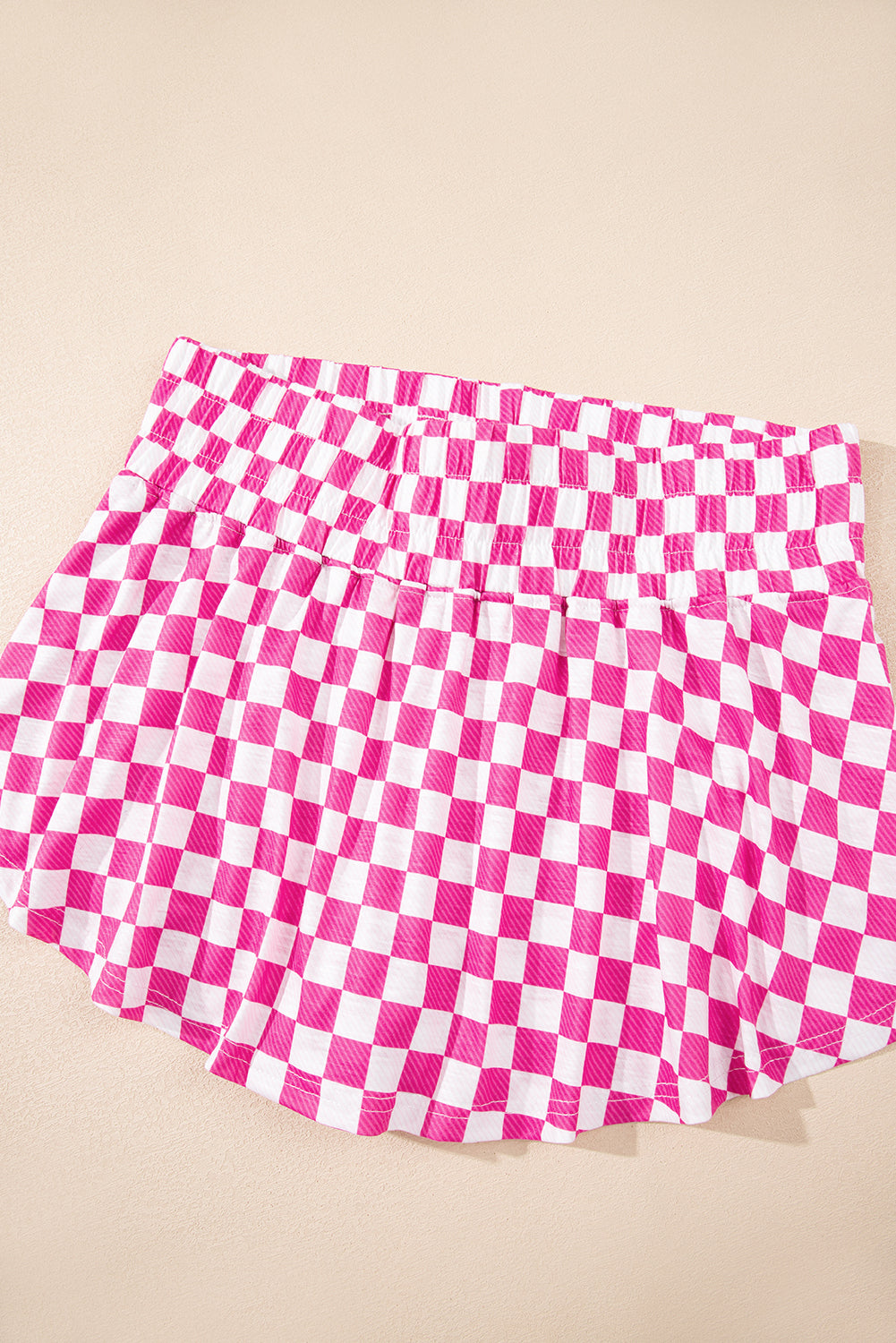 Black Checkerboard T Shirt and High Waist Skorts 2 Piece Outfit