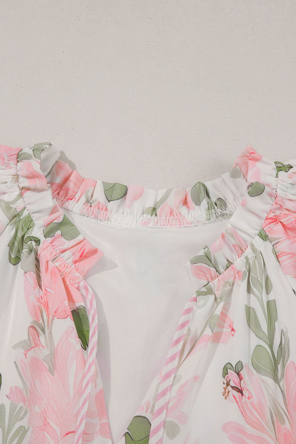 Sky Blue Floral Contrast Edge Layered Short Sleeve Mini Dress