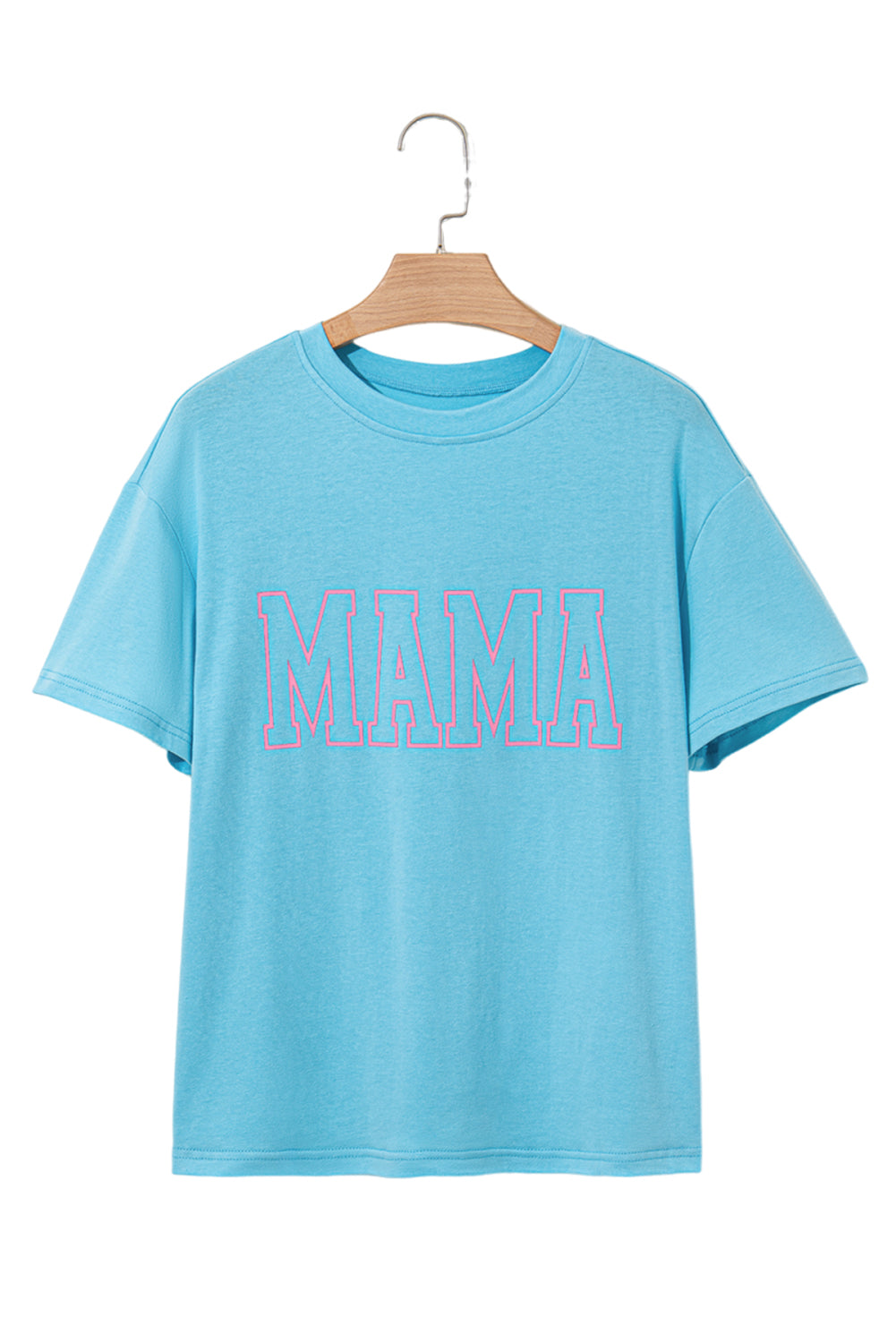 Bright Pink MAMA Letter Graphic Neon T Shirt