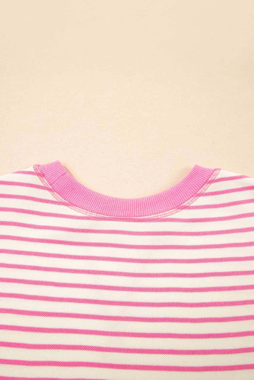 Bright Green Contrast Detail Striped Ruffle Short Sleeve Top