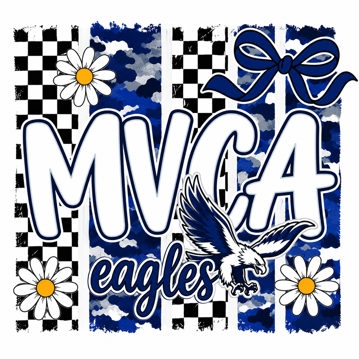 Flower/Checkered MVCA Tee- Comfort Colors