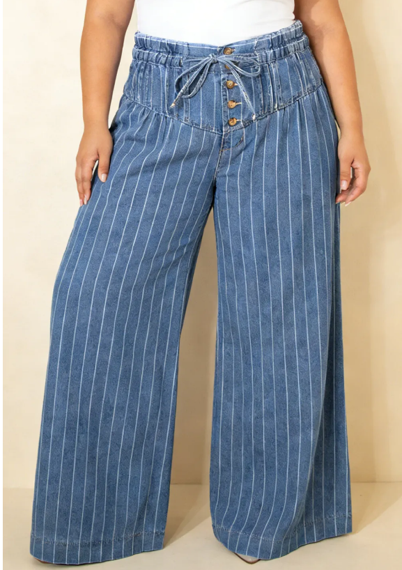 Blue and White Stripe Pants