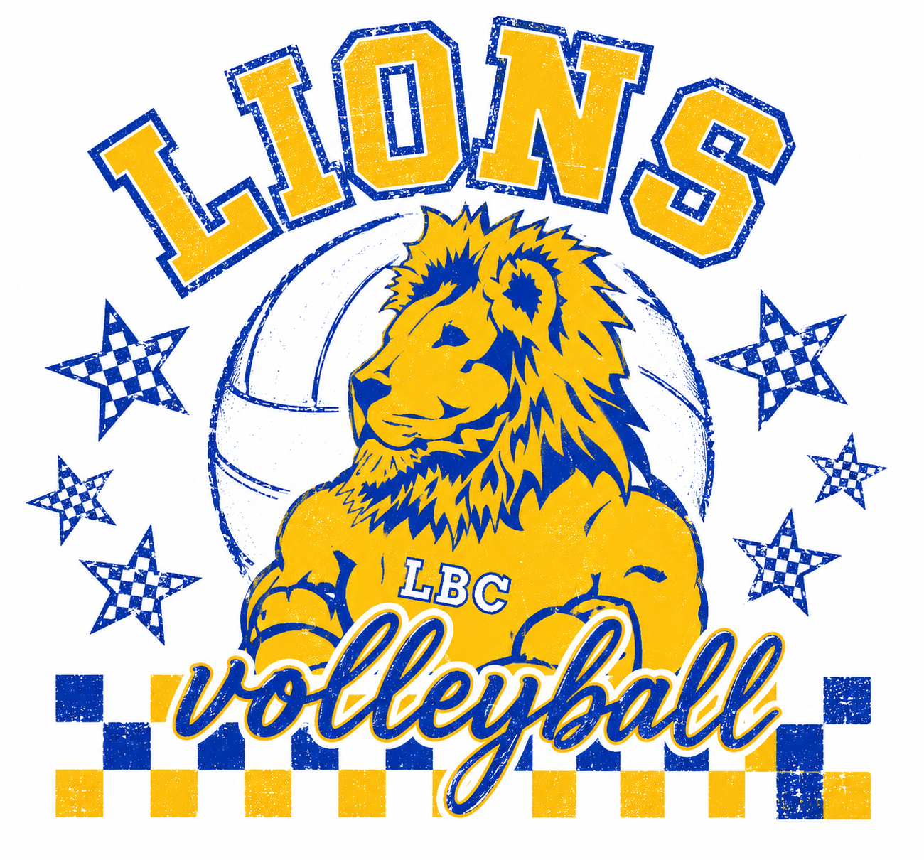 Lions Volleyball with Mascot