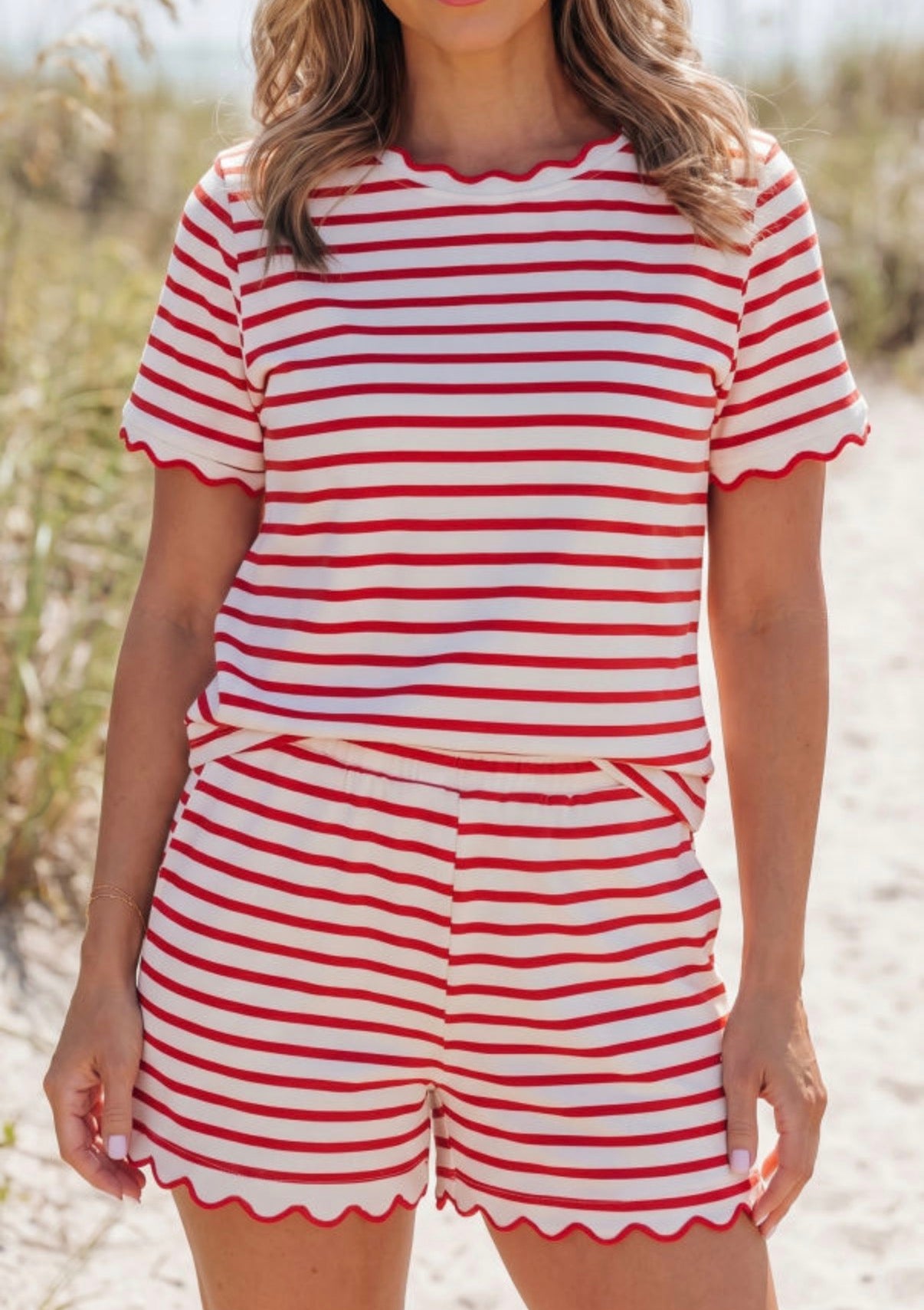 Red Striped Scallop Set