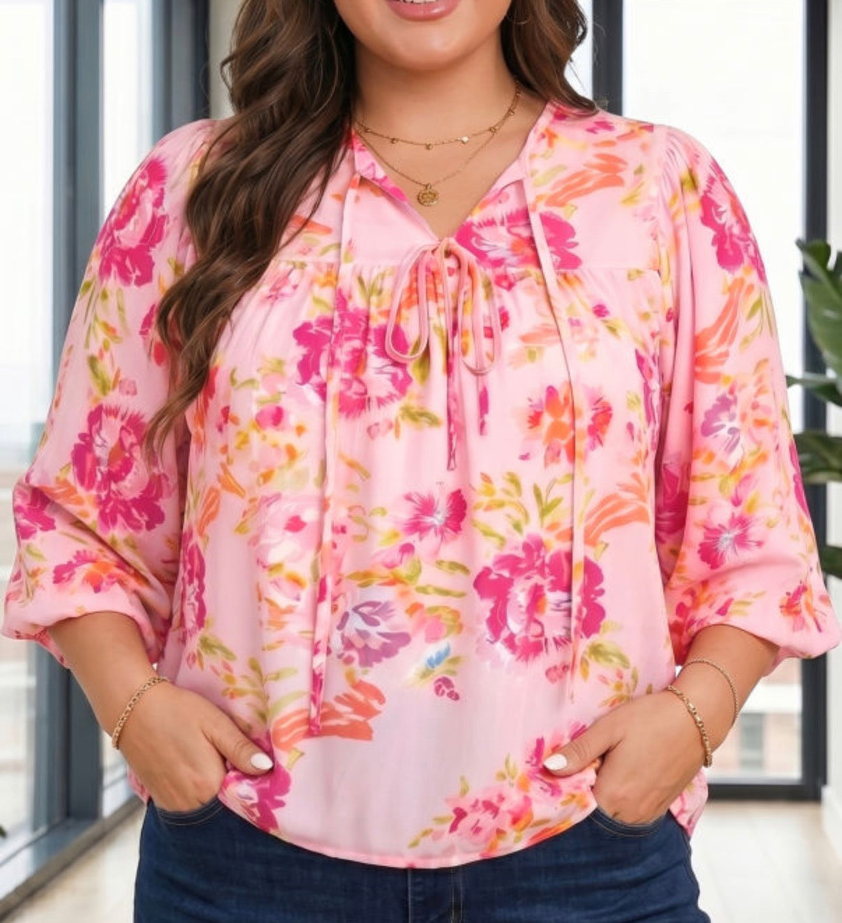 Pink Floral Top