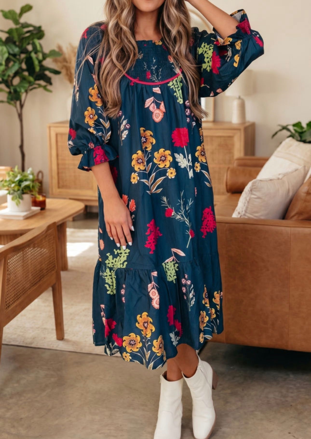 Blue Floral Dress