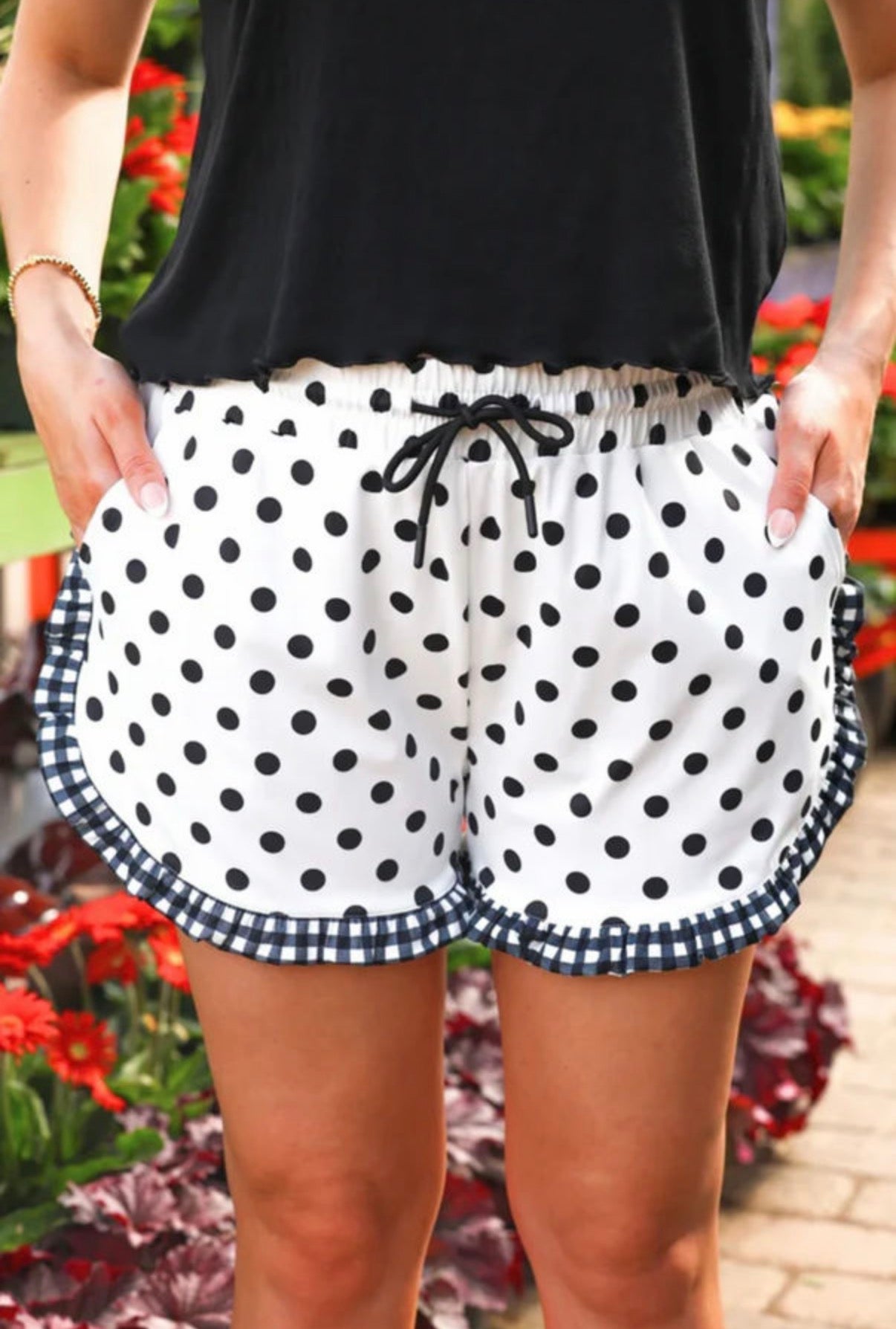 Black and White Polka Dot Shorts