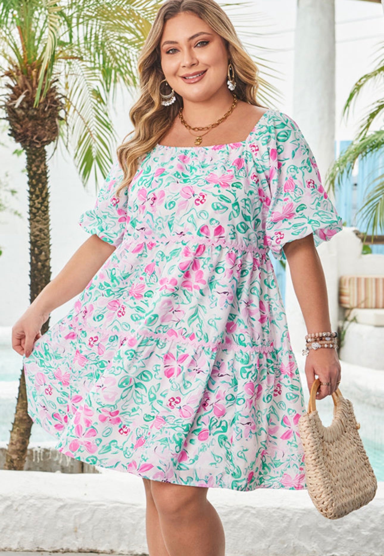 White Floral Mini Dress