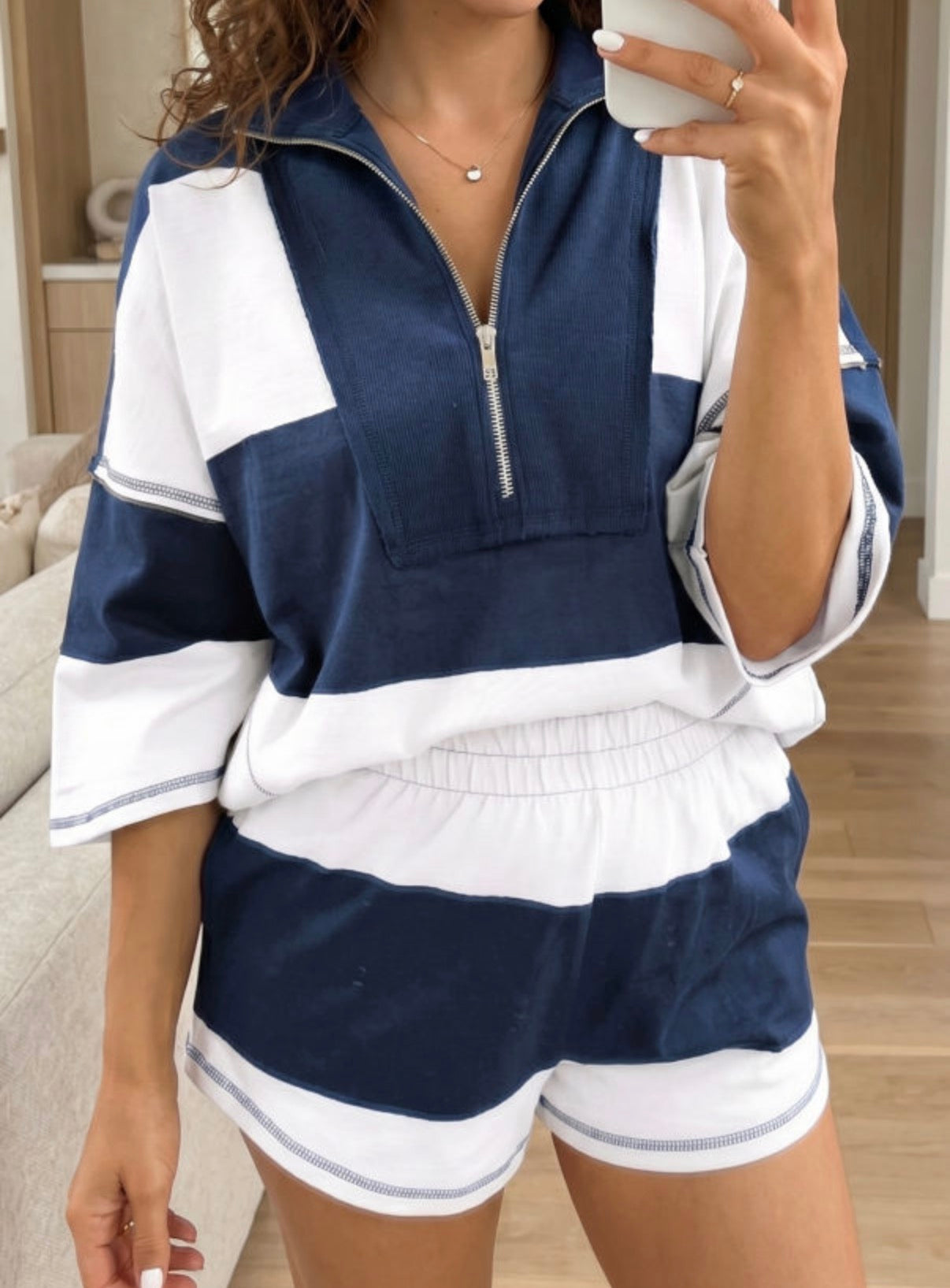 Thick Navy Stripe Set