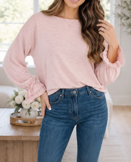 Pink Ruffle Loose Top