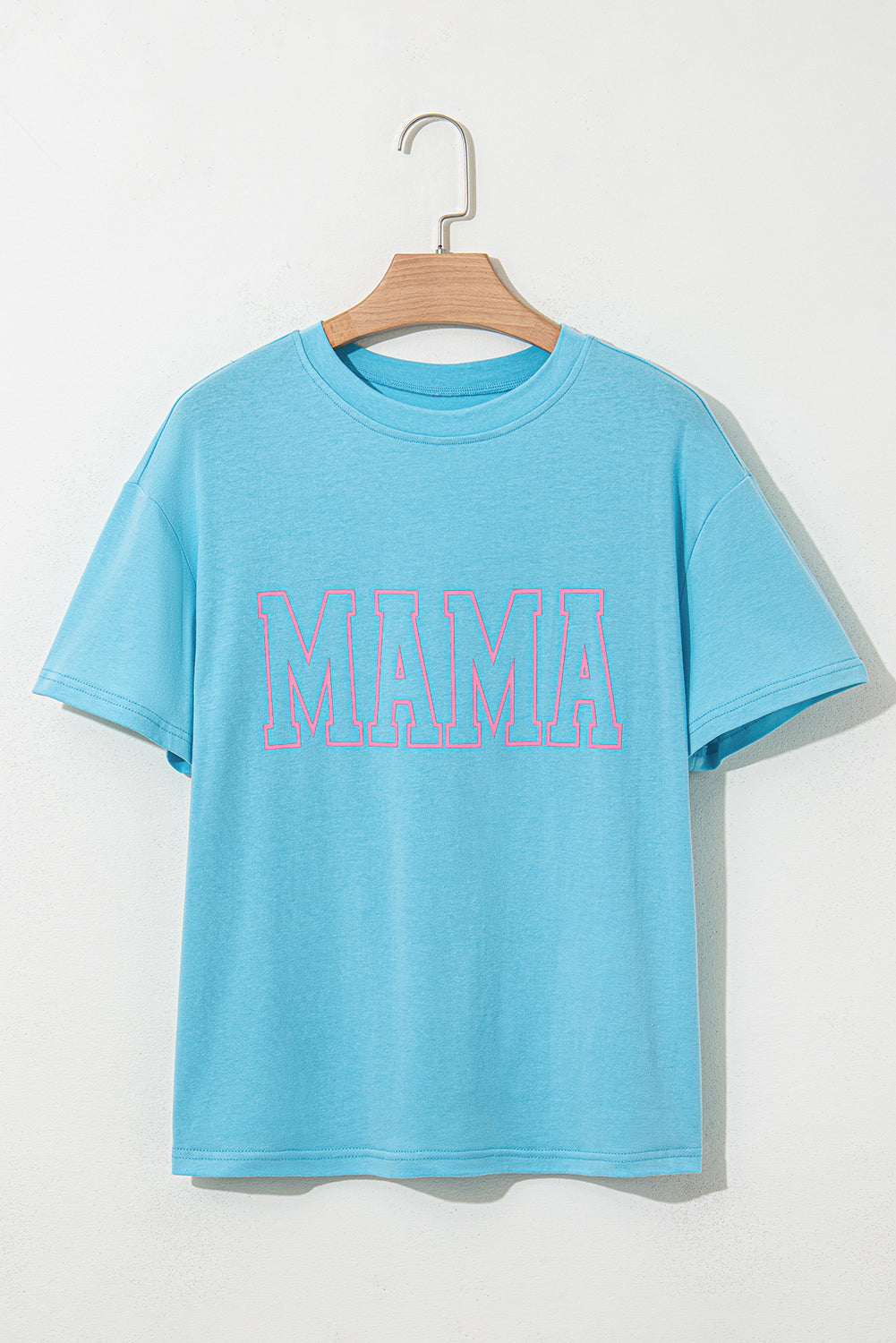 Bright Pink MAMA Letter Graphic Neon T Shirt